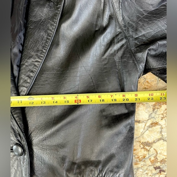 Vintage Bloomingdale’s black soft buttery lambskin leather Sz S calf length coat - Picture 8 of 10